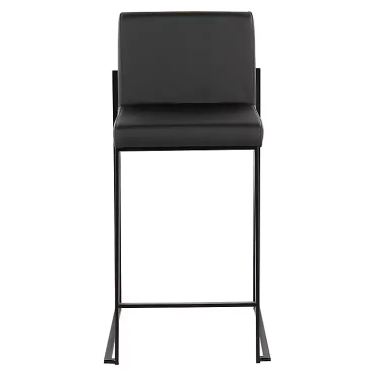 Kirklands Home Fiji Faux Leather Counter Stools, Set of 3 Black Discount