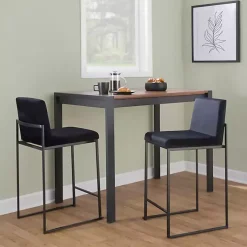 Kirklands Home Fiji Velvet Counter Stools, Set of 3 Black Best