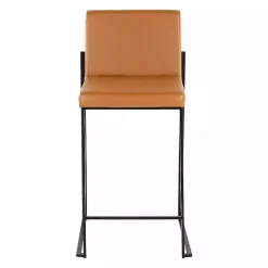 Kirklands Home Fiji Camel Faux Leather Counter Stools, Set of 2 Tan New