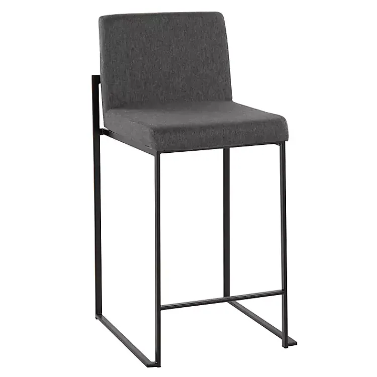 Kirklands Home Fiji Charcoal Upholstered Counter Stools, Set of 3 Gray