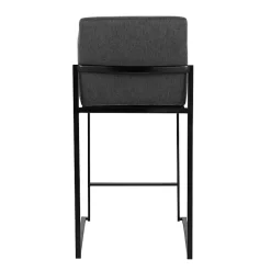 Kirklands Home Fiji Charcoal Upholstered Counter Stools, Set of 3 Gray