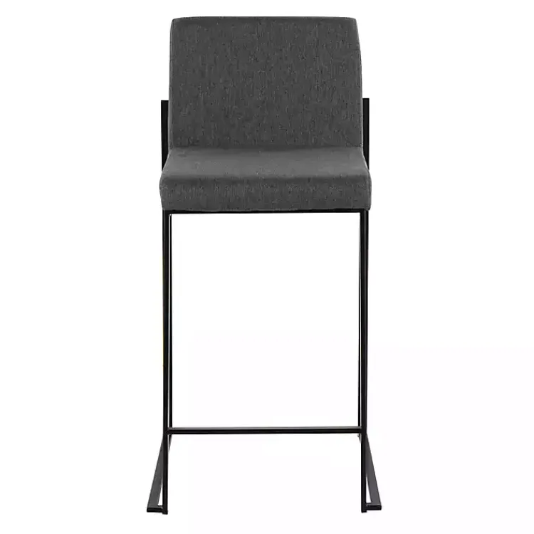 Kirklands Home Fiji Charcoal Upholstered Counter Stools, Set of 3 Gray