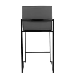 Kirklands Home Fiji Faux Leather Counter Stools, Set of 3 Gray