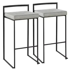 Kirklands Home Fiji Stackable Bar Stools, Set of 2 Gray Best
