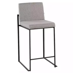 Kirklands Home Fiji Upholstered Counter Stools, Set of 3 Gray