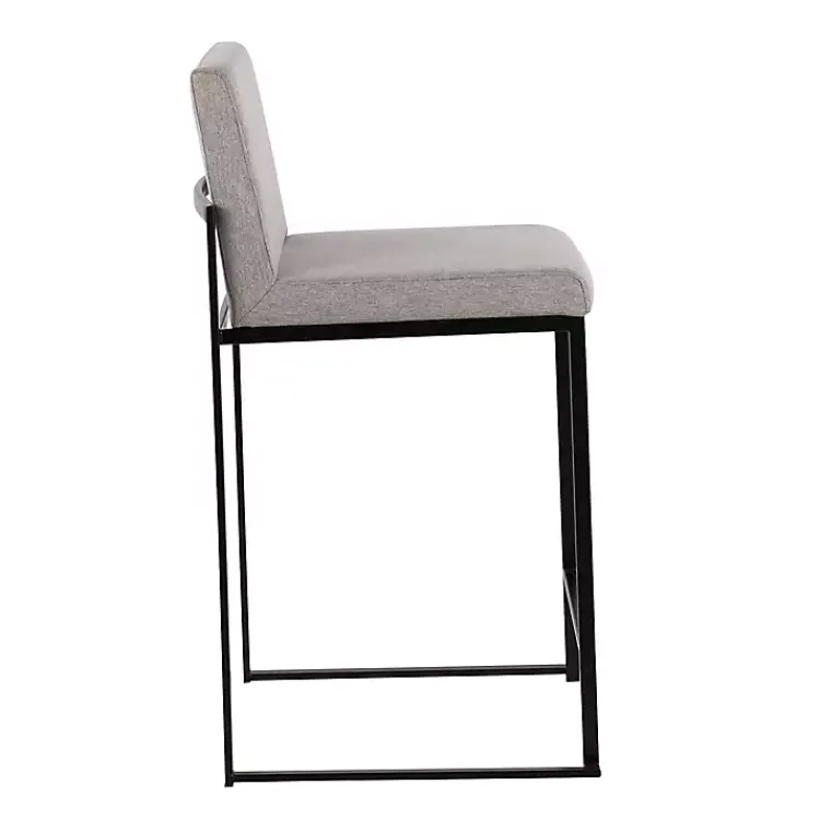 Kirklands Home Fiji Upholstered Counter Stools, Set of 3 Gray