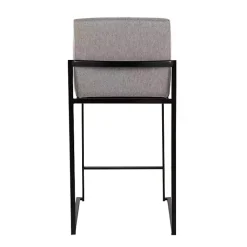 Kirklands Home Fiji Upholstered Counter Stools, Set of 3 Gray