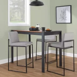 Kirklands Home Fiji Upholstered Counter Stools, Set of 3 Gray