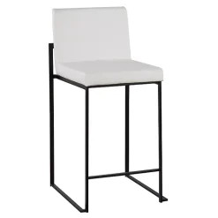 Kirklands Home Fiji Faux Leather Counter Stools, Set of 3 White Clearance