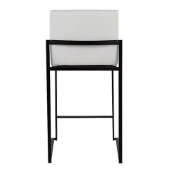 Kirklands Home Fiji Faux Leather Counter Stools, Set of 3 White Clearance