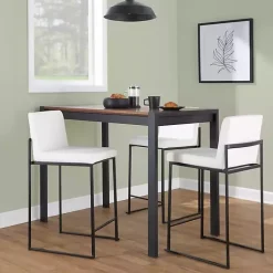 Kirklands Home Fiji Faux Leather Counter Stools, Set of 3 White Clearance