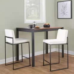 Kirklands Home Fiji Faux Leather Counter Stools, Set of 3 White Clearance
