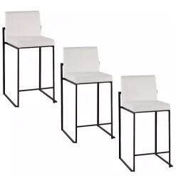 Kirklands Home Fiji Velvet Counter Stools, Set of 3 White New