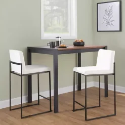 Kirklands Home Fiji Velvet Counter Stools, Set of 3 White New