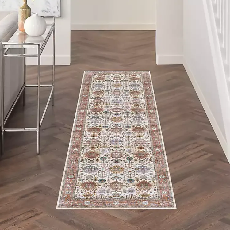 Kirklands Home Fiona Vintage Bordered Runner, 2x7 Outlet