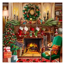 Christmas Art & Wall Decor>Kirklands Home Fireside Christmas Canvas Art Print Multi