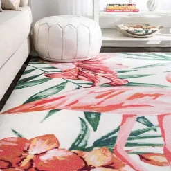 Kirklands Home Flamingo Leaf Indoor/Outdoor Area Rug, 8x10 Online
