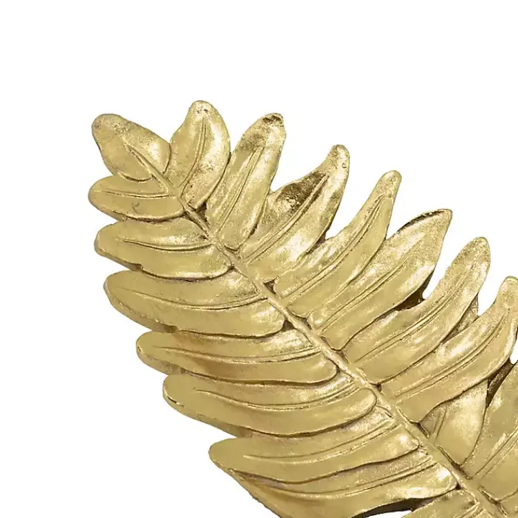 Decorative Trays>Kirklands Home Flat Feather Tray Gold