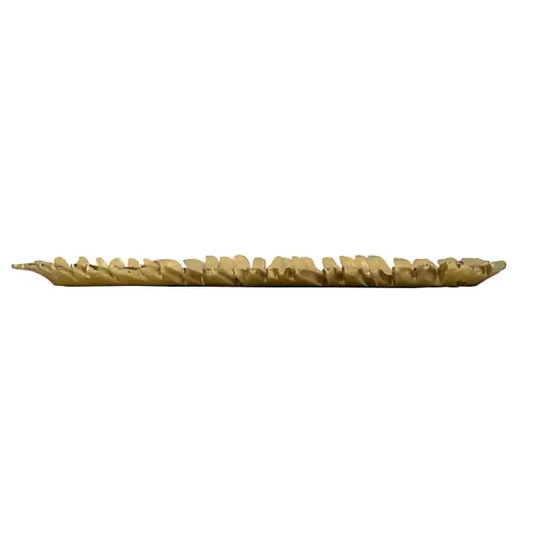 Decorative Trays>Kirklands Home Flat Feather Tray Gold