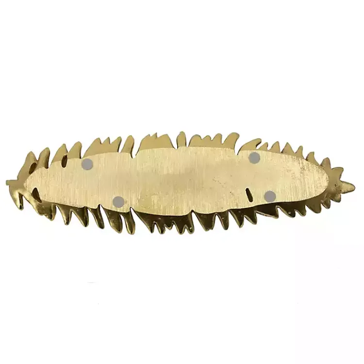 Decorative Trays>Kirklands Home Flat Feather Tray Gold