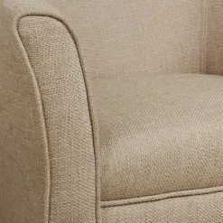 Kirklands Home Flax Brown Modern Barrel Accent Chair Tan Sale