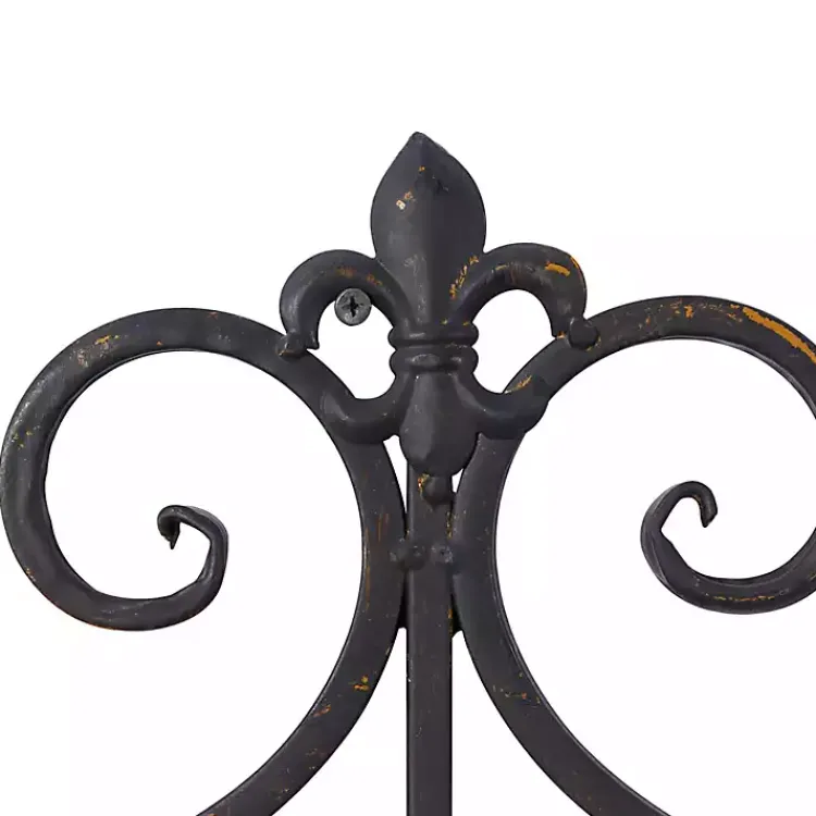 Sconces>Kirklands Home Fleur Distressed Black Iron Sconce, 25 in.
