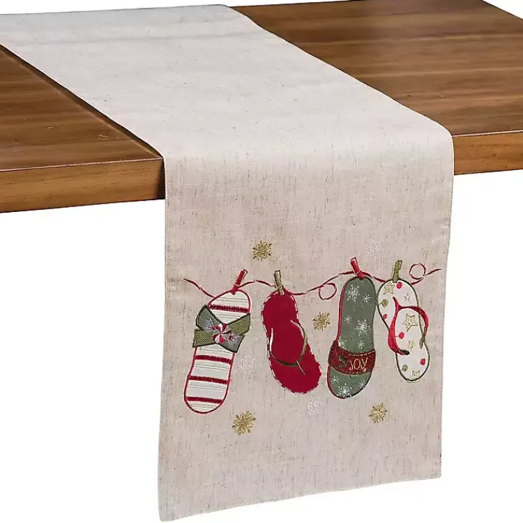 Christmas Dining & Entertaining>Kirklands Home Flip Flop Christmas Table Runner