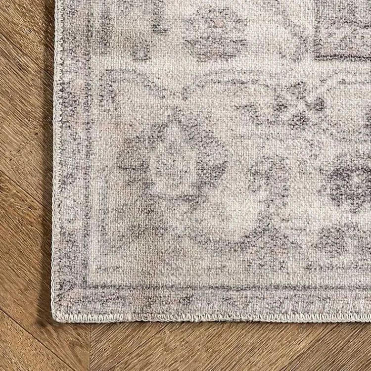 Kirklands Home Flo Vintage Medallion Washable Area Rug, 6x9 Gray Clearance