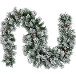 Christmas Arrangements & Garland>Kirklands Home Flocked Angel Pine and Pinecones Garland