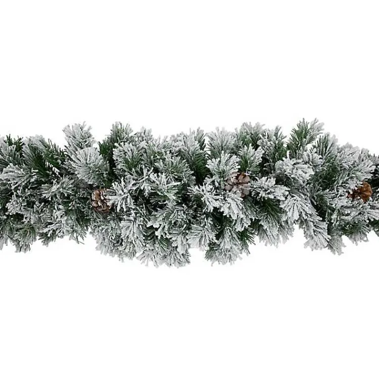 Christmas Arrangements & Garland>Kirklands Home Flocked Angel Pine and Pinecones Garland