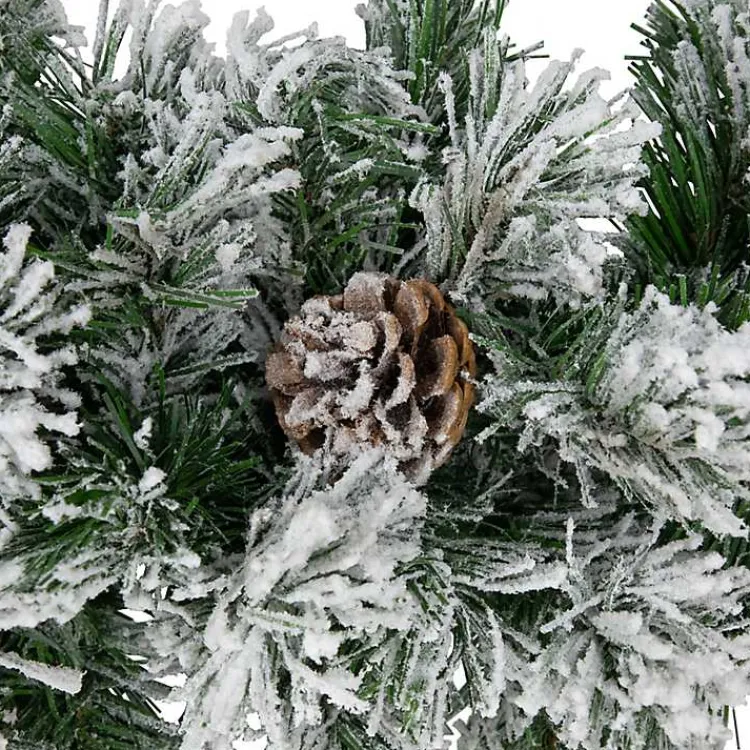 Christmas Arrangements & Garland>Kirklands Home Flocked Angel Pine and Pinecones Garland