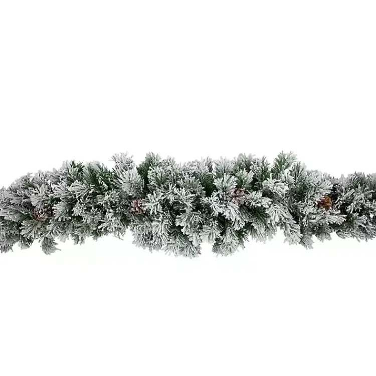 Christmas Arrangements & Garland>Kirklands Home Flocked Angel Pine and Pinecones Garland