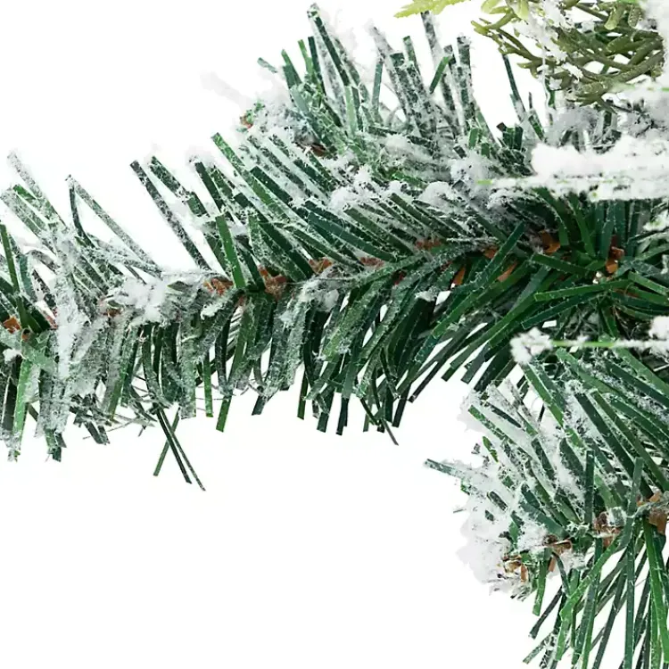 Arrangements & Greenery>Kirklands Home Flocked Pine and Ornament Candle Centerpiece
