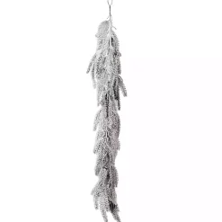 Christmas Arrangements & Garland>Kirklands Home Flocked Weeping Noble Fir Garland White