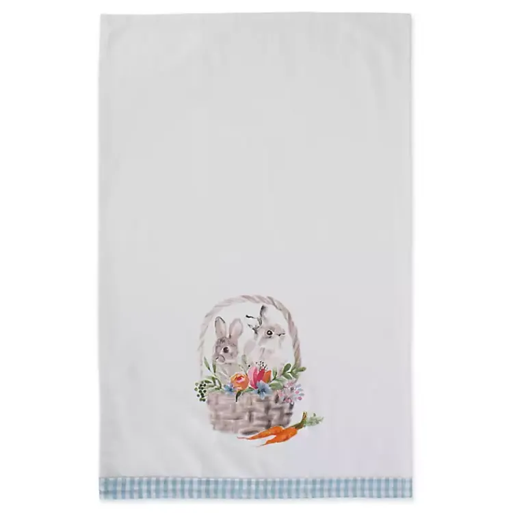 Easter Decorations>Kirklands Home Floral and Easter Bunnies Dish Towels, Set of 3