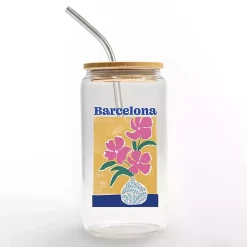 Kirklands Home Floral Barcelona Glass Tumbler New