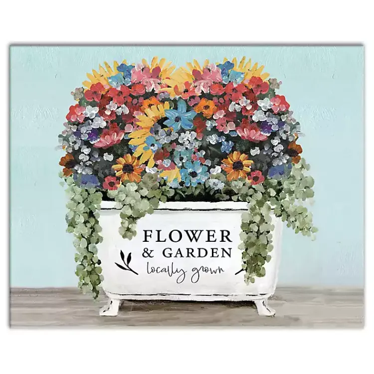 Kirklands Home Floral Bathtub Canvas Art Print Multi