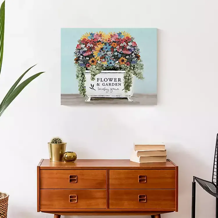 Kirklands Home Floral Bathtub Canvas Art Print Multi
