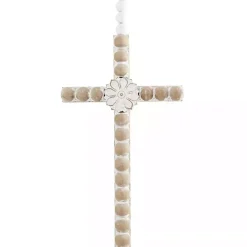 Kirklands Home Floral Beaded Wood Cross Wall Plaques, Set of 3 Hot