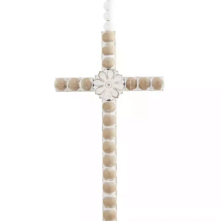 Kirklands Home Floral Beaded Wood Cross Wall Plaques, Set of 3 Hot