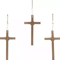 Kirklands Home Floral Beaded Wood Cross Wall Plaques, Set of 3 Hot