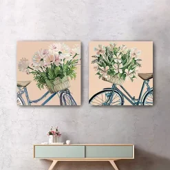 Kirklands Home Floral Bikes Canvas Art Prints, Set of 2 Sale
