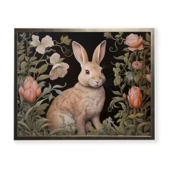 Easter Decorations>Kirklands Home Floral Bunny Burrow Framed Art Print Multi