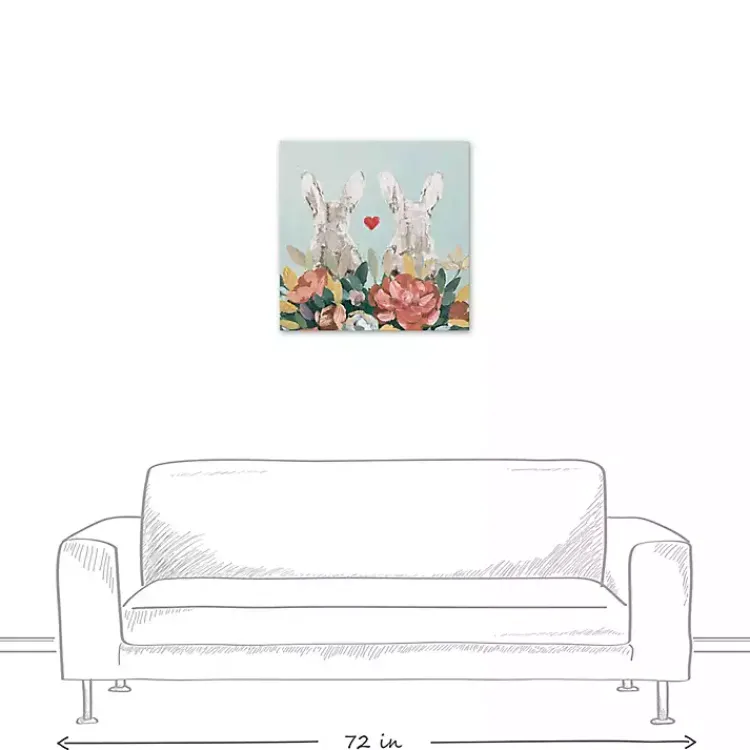 Easter Decorations>Kirklands Home Floral Bunny Couple Canvas Art Print