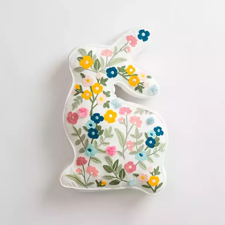 Easter Decorations>Kirklands Home Floral Bunny Shaped Pillow Multi