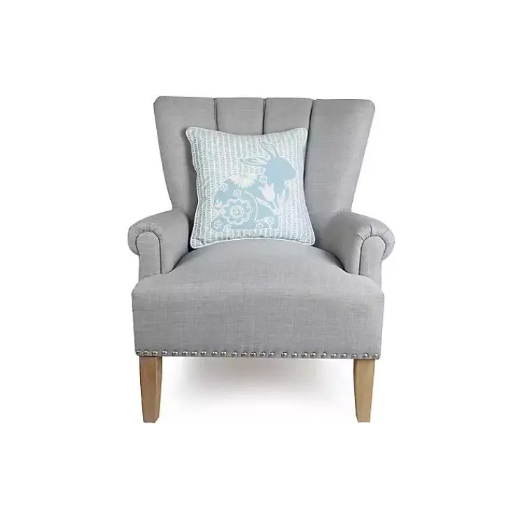 Easter Decorations>Kirklands Home Floral Bunny Stripe Easter Throw Pillow