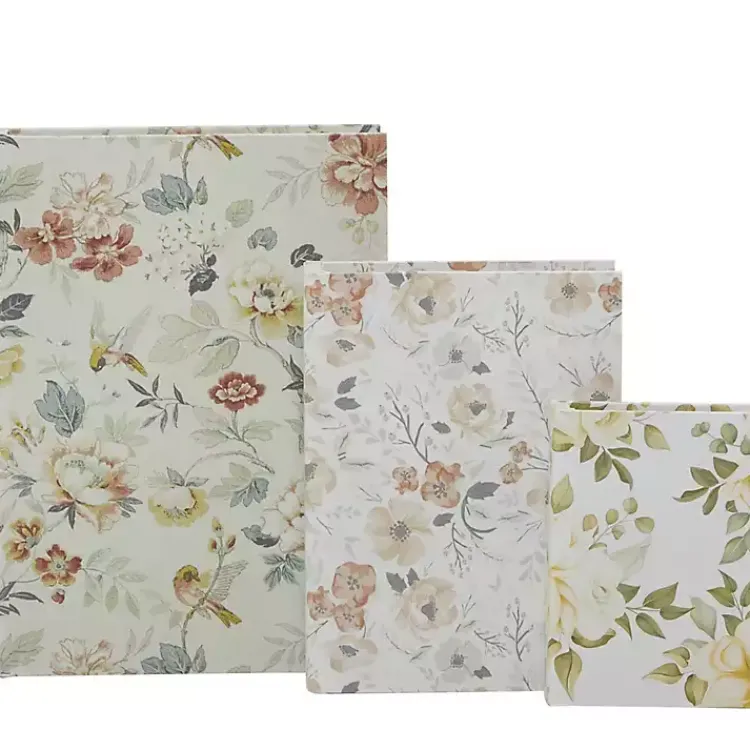 Baskets & Boxes>Kirklands Home Floral Canvas Book Boxes, Set of 3 Multi