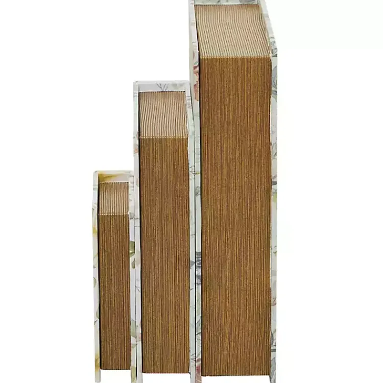 Baskets & Boxes>Kirklands Home Floral Canvas Book Boxes, Set of 3 Multi
