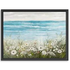 Kirklands Home Floral Coast Black Framed Canvas Art Print Online