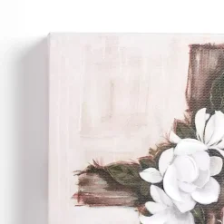 Kirklands Home Floral Cross Canvas Art Print New